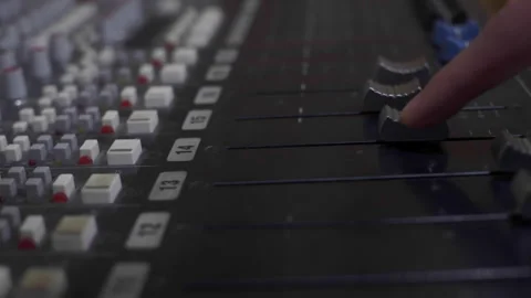 Volume control on the mixer Stock Footage 304314745