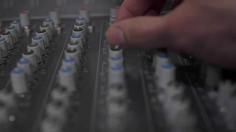 Volume control on the mixer Stock Footage 304314782