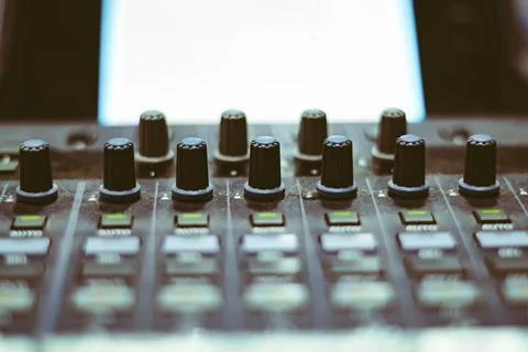 Volume control on the mixer Stock Photos