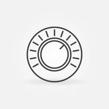 Volume Control vector concept round line icon Stock Illustration