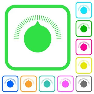 Volume control vivid colored flat icons Stock Illustration