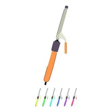 Volume curling iron vector cartoon graphic 스톡 일러스트