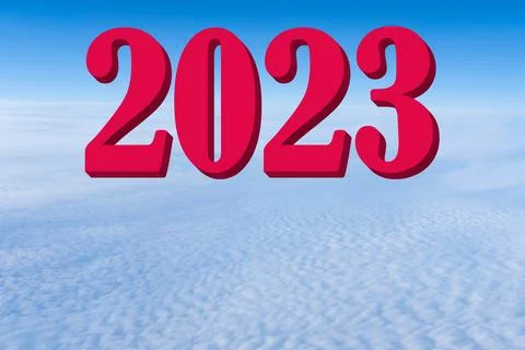 Volume Date of the New Year 2023 color Via Magenta, pink on the background .. Stock Photos