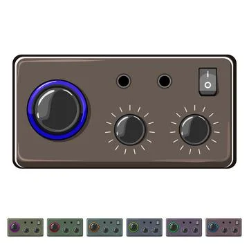 Volume digital amplifier cartoon vector graphic Illustrazione stock