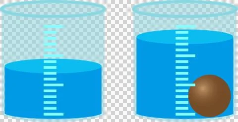 Volume Displacement Physics Illustration Diagram Stock Illustration