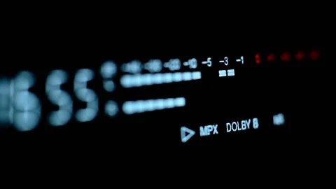 Volume display scale digital. peak level meter.Electroluminescent indicator. Stock Footage 174206720