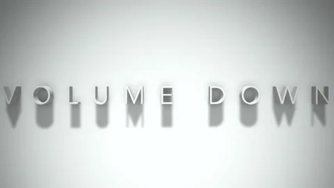 Volume down 3D title animation with shadows on a white background Stock Footage 297268361