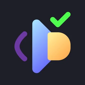 Volume on flat gradient fill ui icon for dark theme Illustrazione stock