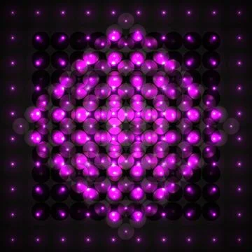 Volume futuristic composition in violet on black Stock Illustration
