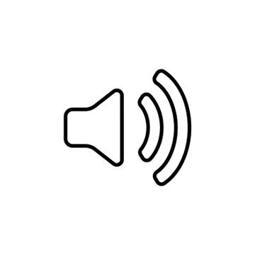 Volume high line icon. vector design. black on white background Stock Illustration