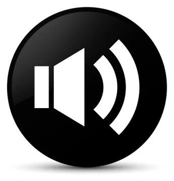 Volume icon black round button Illustrazione stock