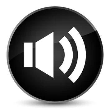 Volume icon elegant black round button Stock Illustration