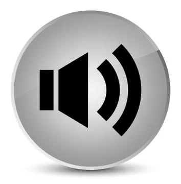 Volume icon elegant white round button Stock Illustration