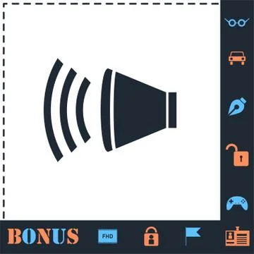 Volume icon flat Stock Illustration