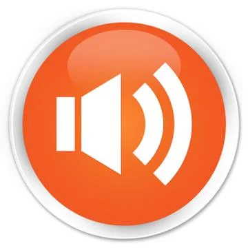 Volume icon premium orange round button Illustrazione stock