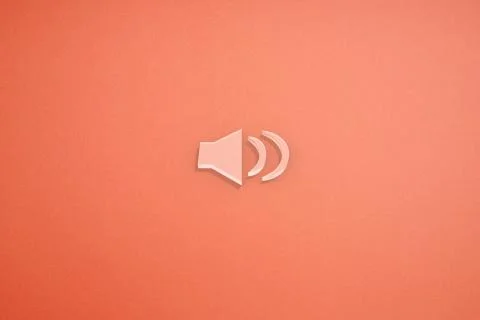 Volume icon in red background. 3D rendering. Stock Illustration