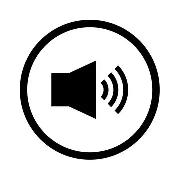 Volume icon in a round circle. Vector. Stock Illustration