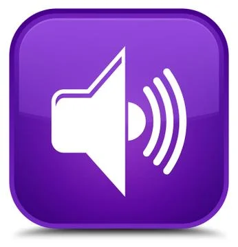 Volume icon special purple square button Illustrazione stock