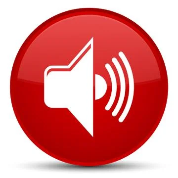 Volume icon special red round button Stock Illustration