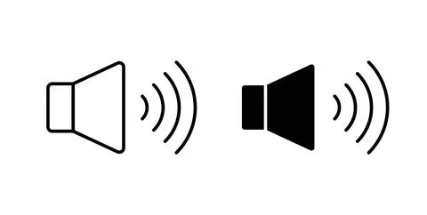 Volume icon symbol. Vector illustration pack in black color. Illustrazione stock
