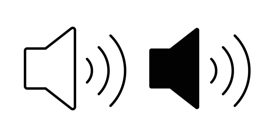 Volume icon thin line and clipart style vector set Stockillustratie