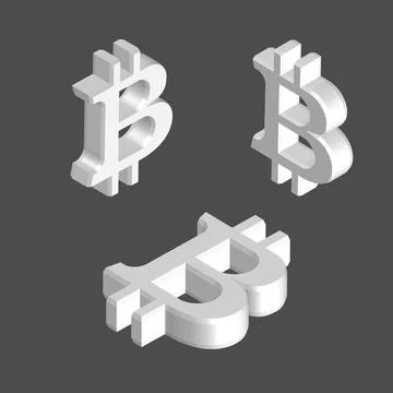 Volume image of the symbol of the cryptocurrency electronic money bit coin in Stock Illustration