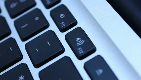 Volume key on laptop keyboard Stock Footage 11242391