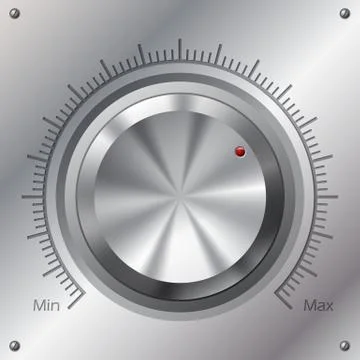 Volume knob with min max levels Stock Illustration
