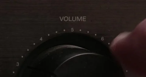 Volume Knob on Stereo - Hand turns up the Volume Stock Footage 164240183