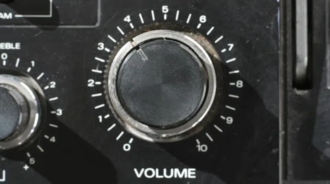 Volume knob stereo hifi music sound audio Stock Footage