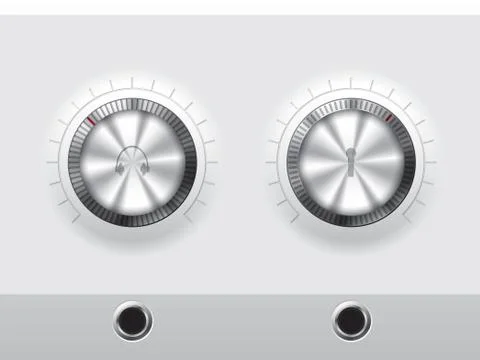 Volume knobs for headphones and microphone with wite plate Stock-Illustration