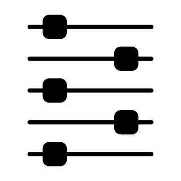 Volume mixer control icon, filter sound symbol button, switch sign vector ill イラスト素材