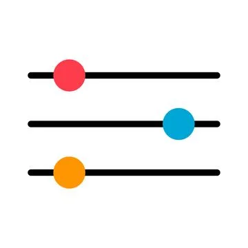 Volume mixer control icon, filter sound symbol button, switch sign vector ill Stock Illustration