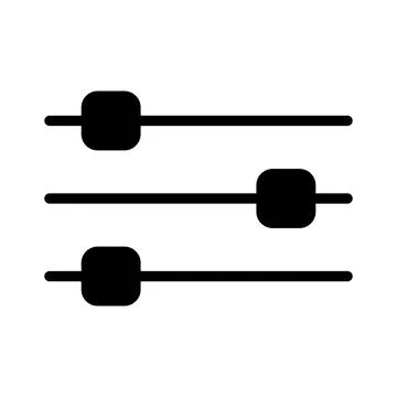 Volume mixer control icon, filter sound symbol button, switch sign vector ill Stock Illustration