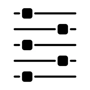 Volume mixer control icon, filter sound symbol button, switch sign vector ill 스톡 일러스트