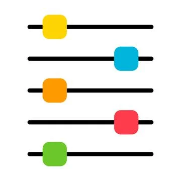 Volume mixer control icon, filter sound symbol button, switch sign vector ill Stock Illustration