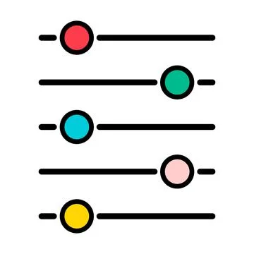 Volume mixer control icon, filter sound symbol button, switch sign vector ill Stock Illustration