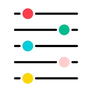 Volume mixer control icon, filter sound symbol button, switch sign vector ill イラスト素材