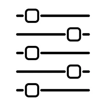 Volume mixer control icon, filter sound symbol button, switch sign vector ill Stock Illustration