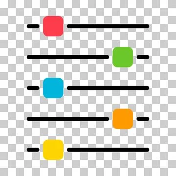 Volume mixer control icon, filter sound symbol button, switch sign vector ill Illustrazione stock