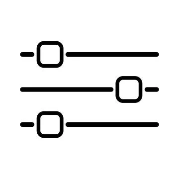 Volume mixer control icon, filter sound symbol button, switch sign vector ill Stock Illustration