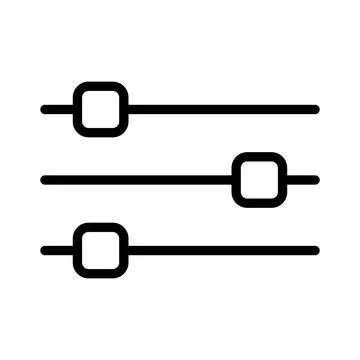 Volume mixer control icon, filter sound symbol button, switch sign vector ill 스톡 일러스트