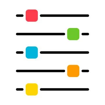 Volume mixer control icon, filter sound symbol button, switch sign vector ill Stock Illustration