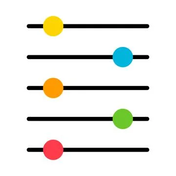 Volume mixer control icon, filter sound symbol button, switch sign vector ill Illustrazione stock