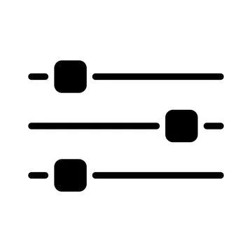 Volume mixer control icon, filter sound symbol button, switch sign vector ill 스톡 일러스트