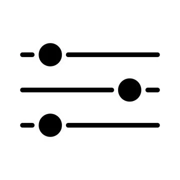 Volume mixer control icon, filter sound symbol button, switch sign vector ill Stock Illustration