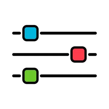 Volume mixer control icon, filter sound symbol button, switch sign vector ill イラスト素材