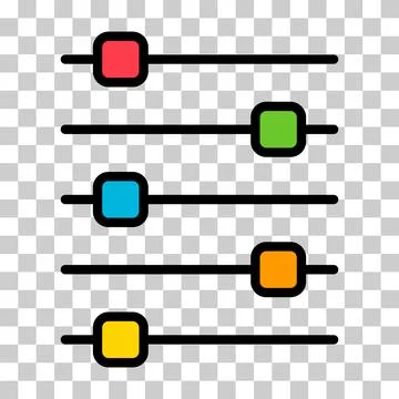 Volume mixer control icon, filter sound symbol button, switch sign vector ill 스톡 일러스트