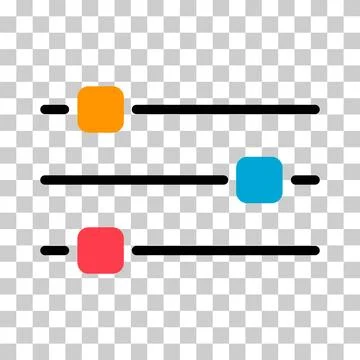Volume mixer control icon, filter sound symbol button, switch sign vector ill 스톡 일러스트