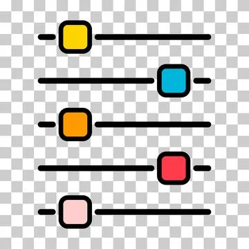 Volume mixer control icon, filter sound symbol button, switch sign vector ill Stock Illustration